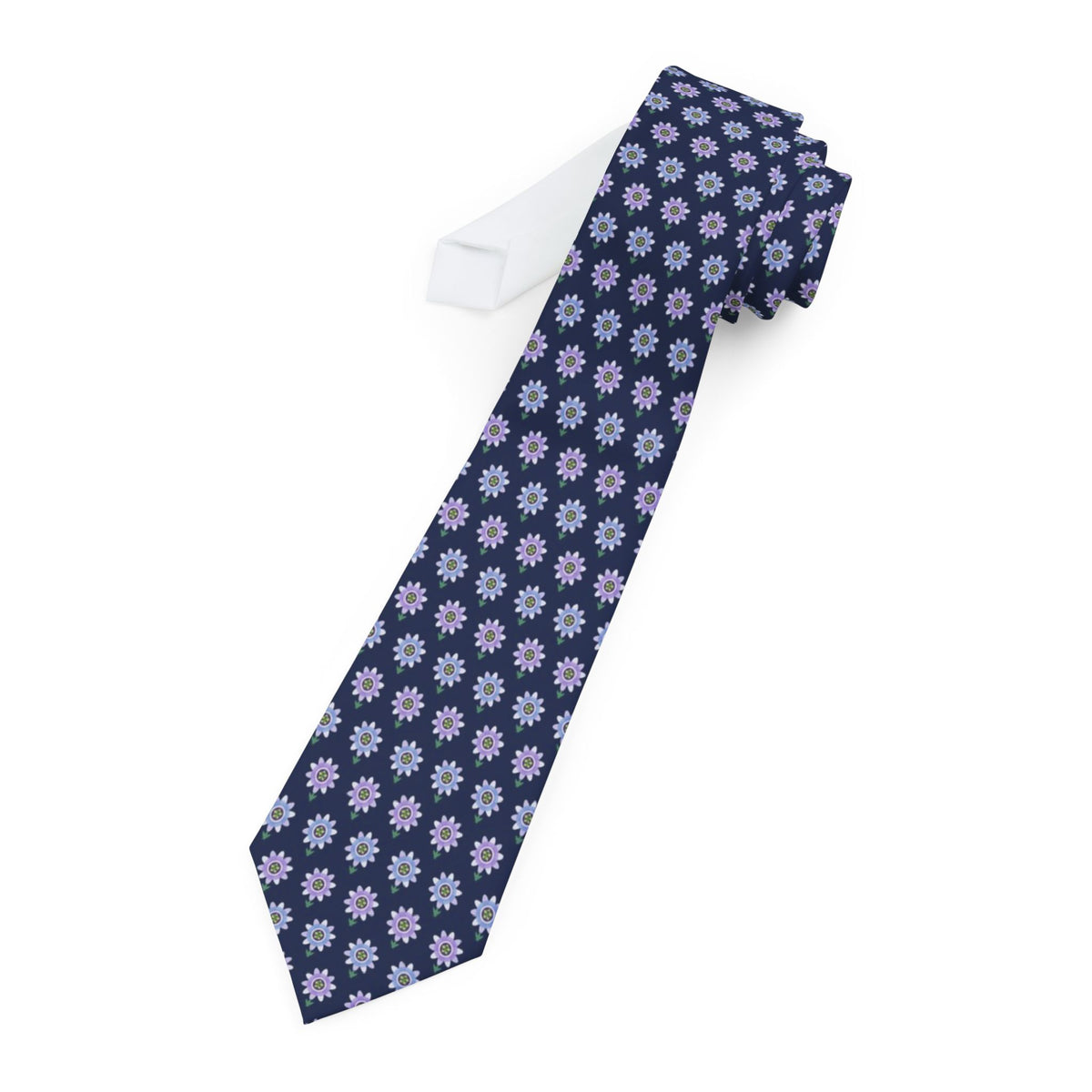 Breuner Satin Edition - Navy & Lilac Passionflower Tie