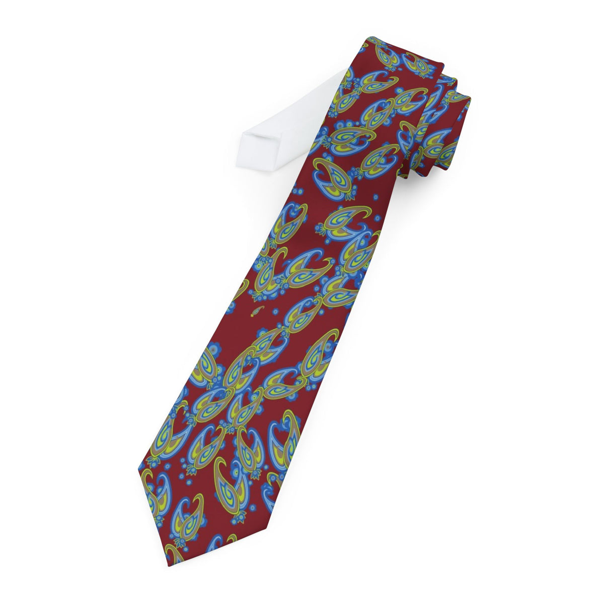 Martinengo Satin Edition - Red & Lime Crowned Paisley Tie