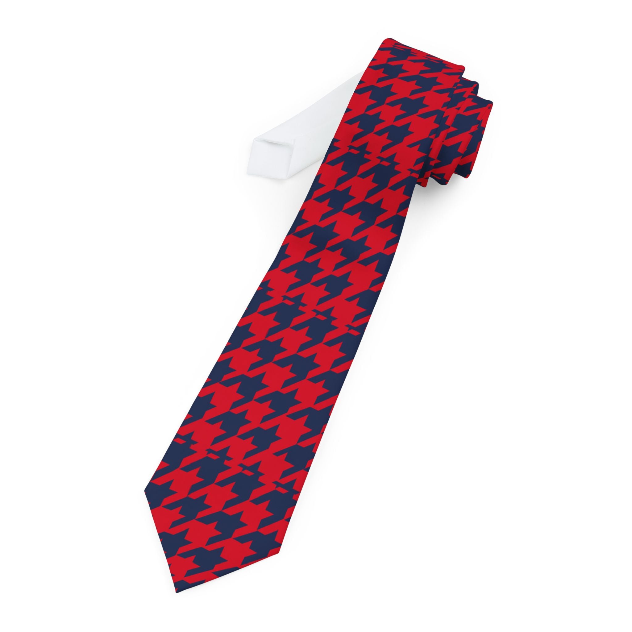 Pezenas Talisman Tie - Red Navy Houndstooth
