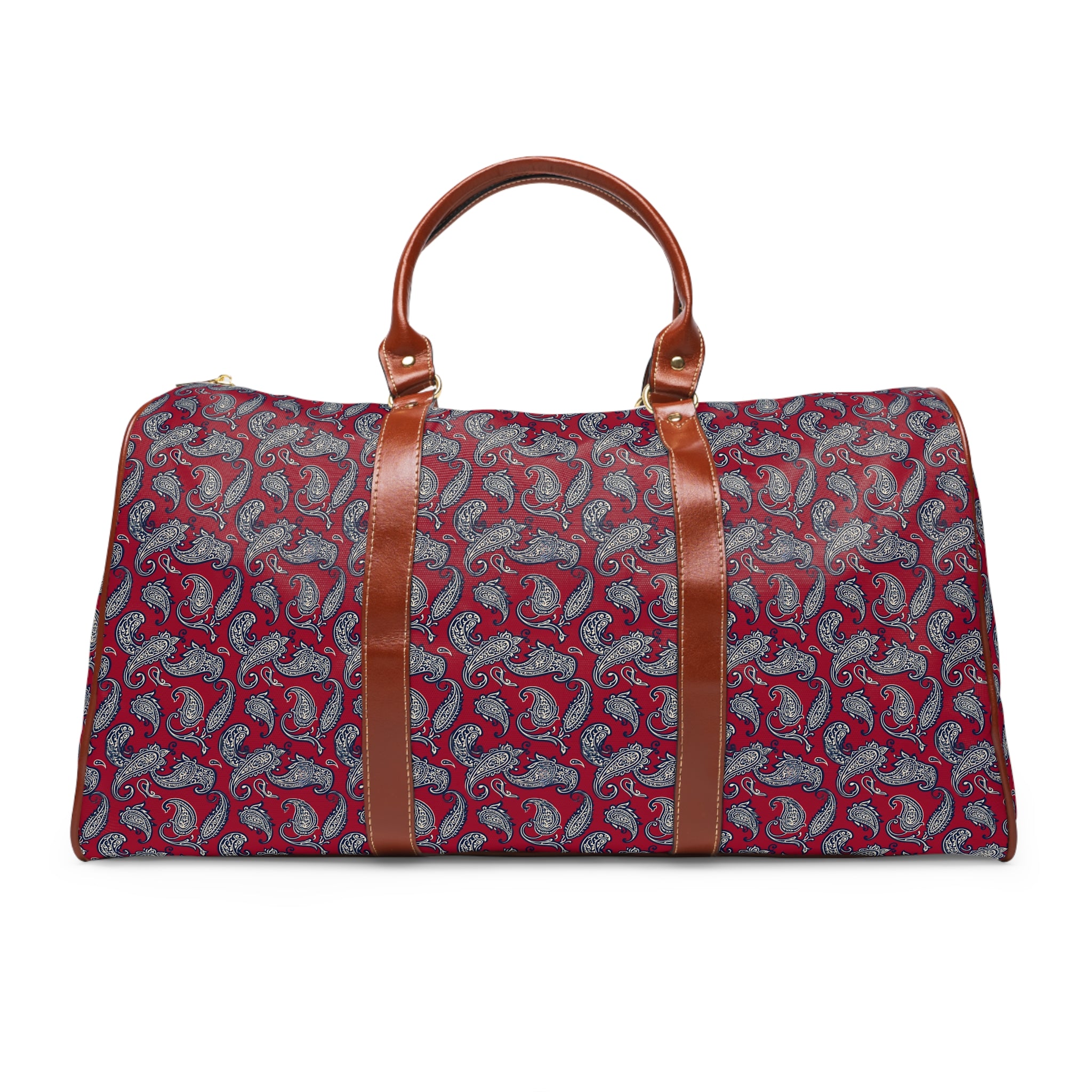 Seclin - Navy Paisley on Crimson Travel Bag