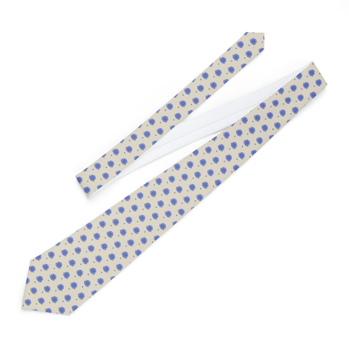 Ledebur Satin Edition - Cream & Blue Scabious Tie – view 2