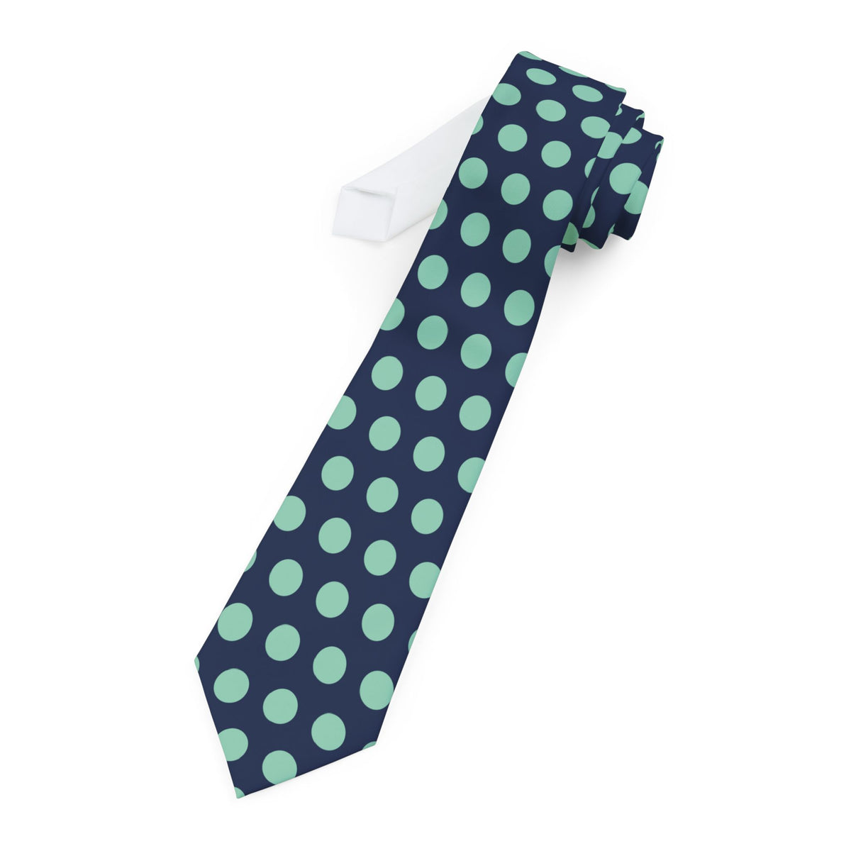Trogen Talisman Tie - Navy Mint Giant Dot