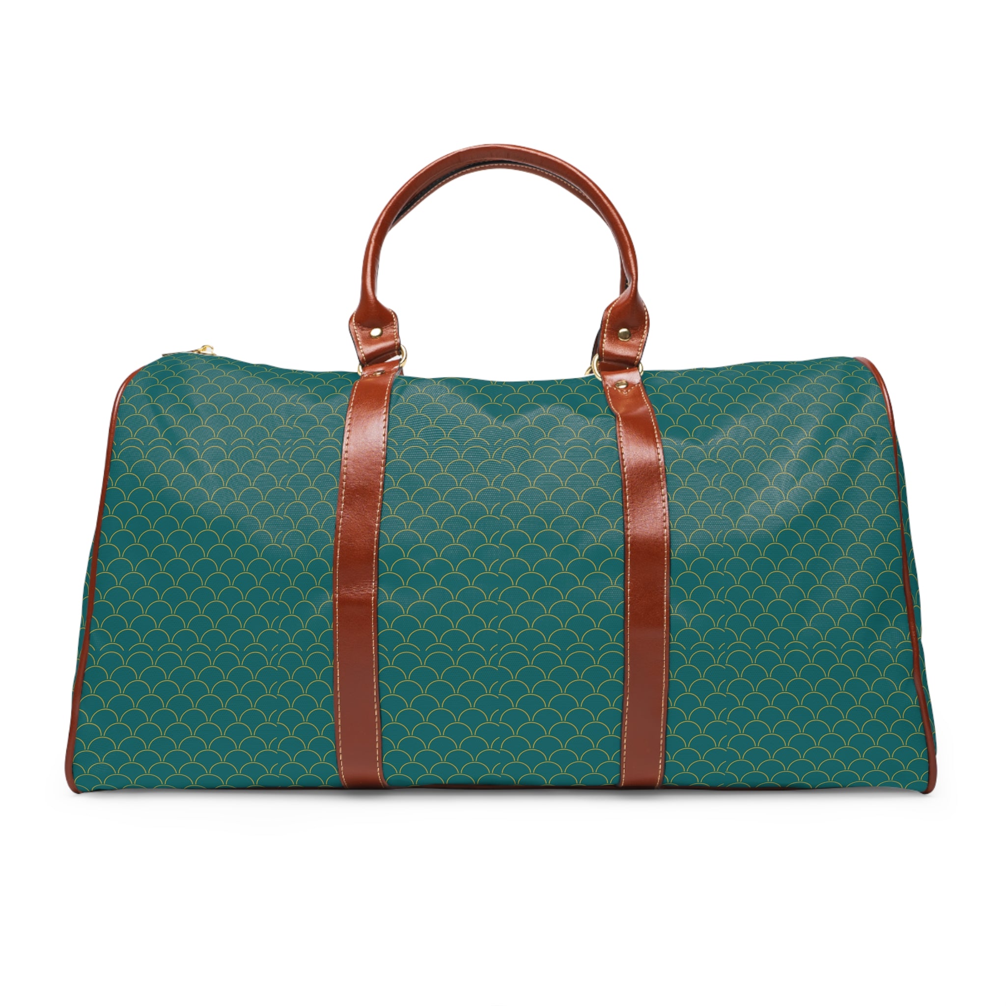 Larche - Teal Gold Scallop Crest Travel Bag