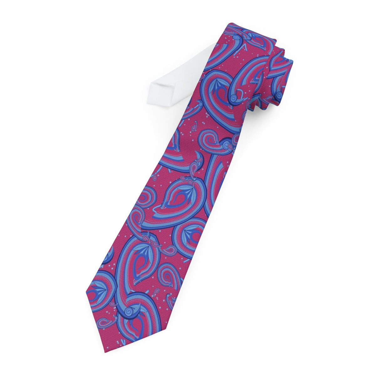 Colloredo Satin Edition - Fuchsia & Cornflower Stippled Paisley Tie