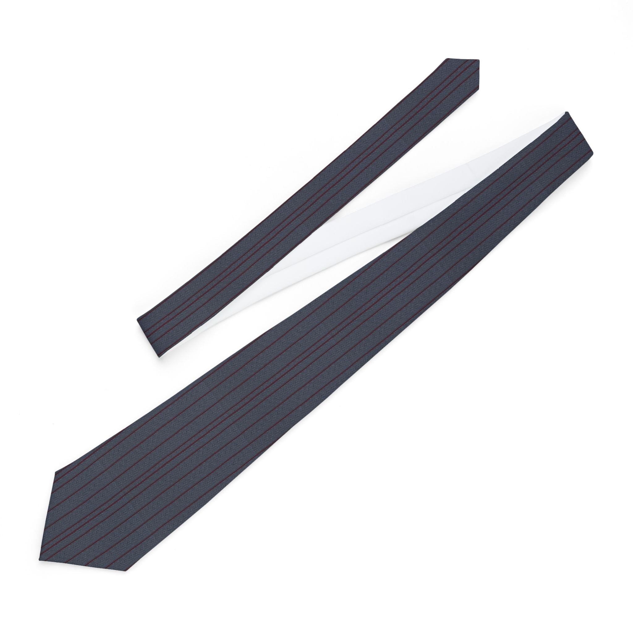 Avise Talisman Tie - Slate Burgundy Herringbone