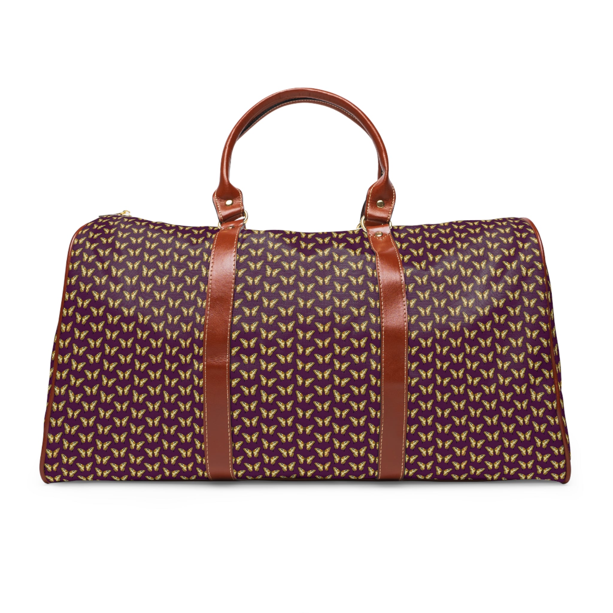 Manosque - Gold Swallowtail Plum Travel Bag