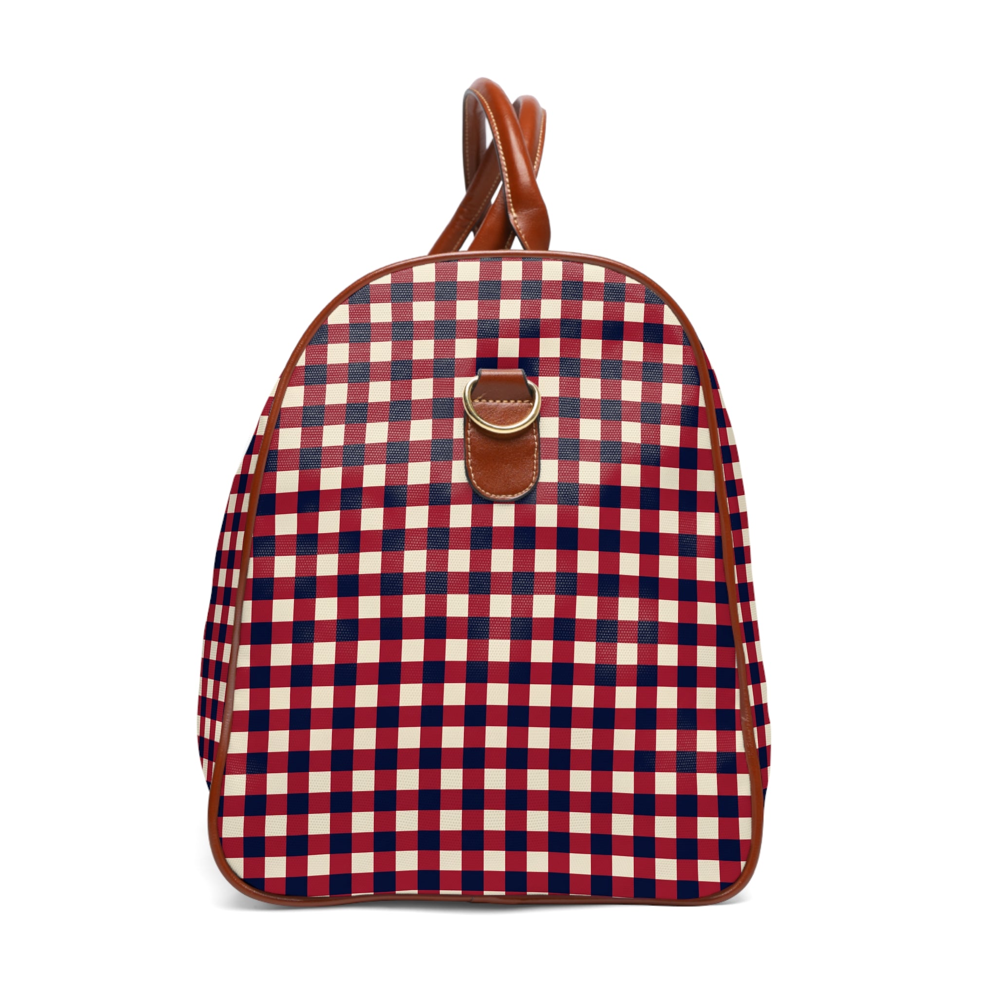 Harfleur - Navy Red Gingham Check Travel Bag