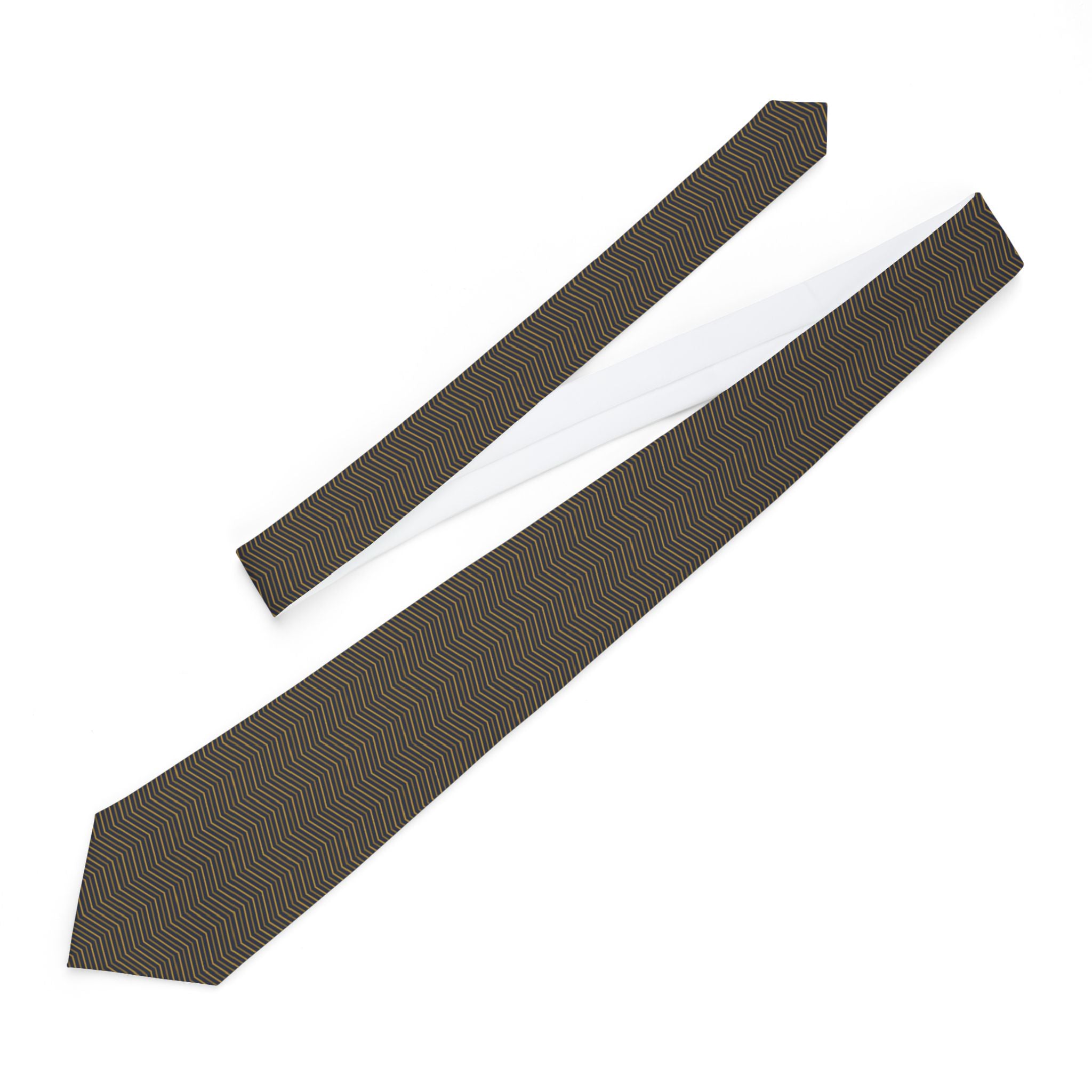 Courmayeur Talisman Tie - Navy Gold Chevron