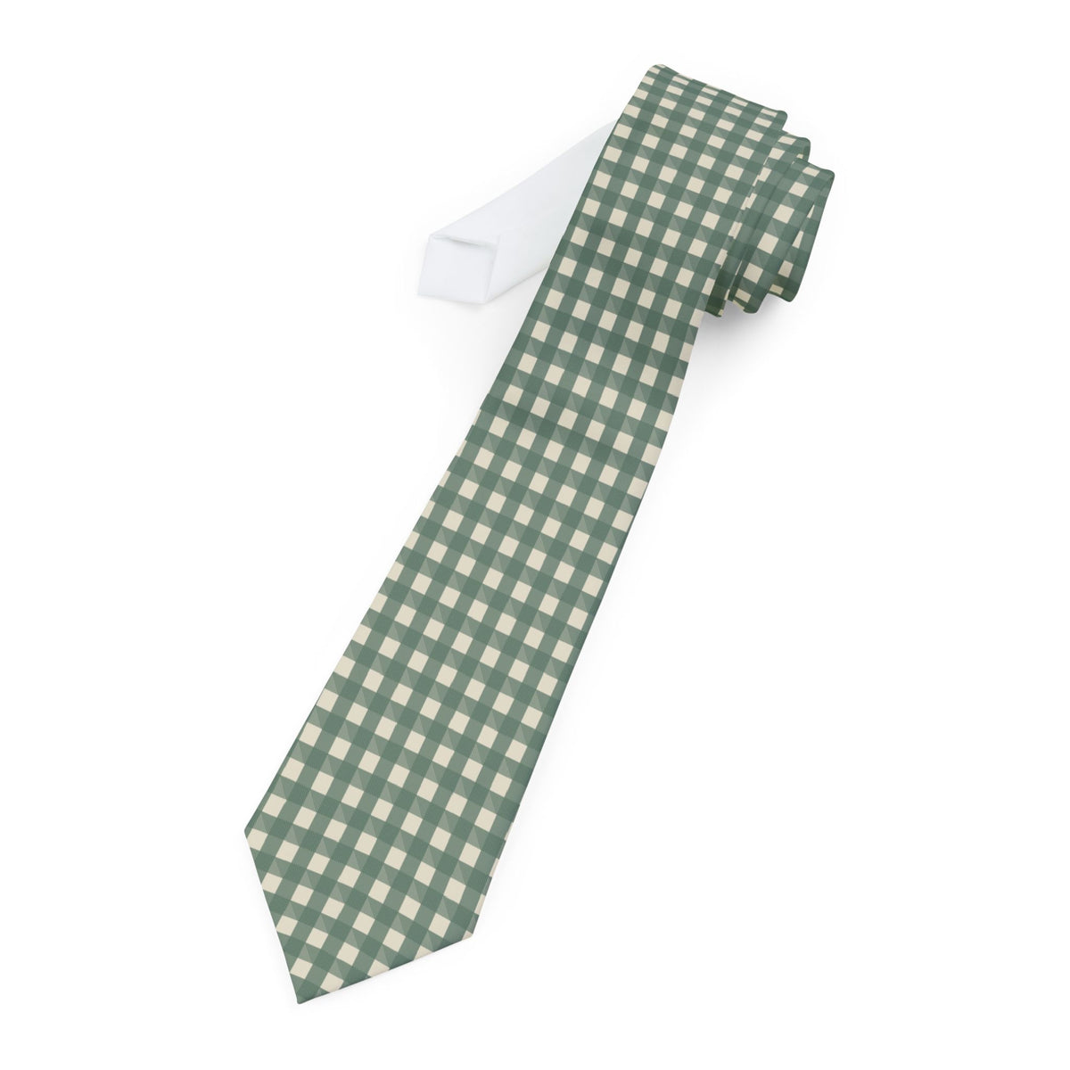 Steckborn Talisman Tie - Cream Forest Shepherd Check