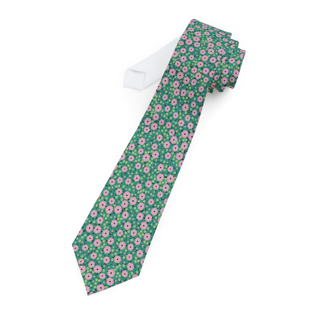 Karolyi Satin Edition - Jade & Pink Meadow Blossom Tie