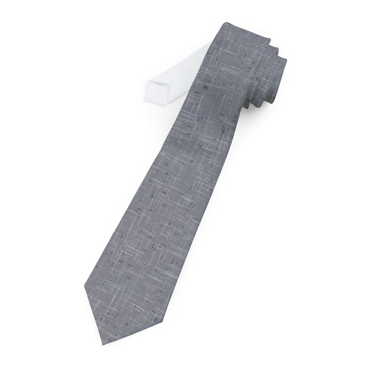 Bramber Satin Edition - Silver Textured Plaid Tie