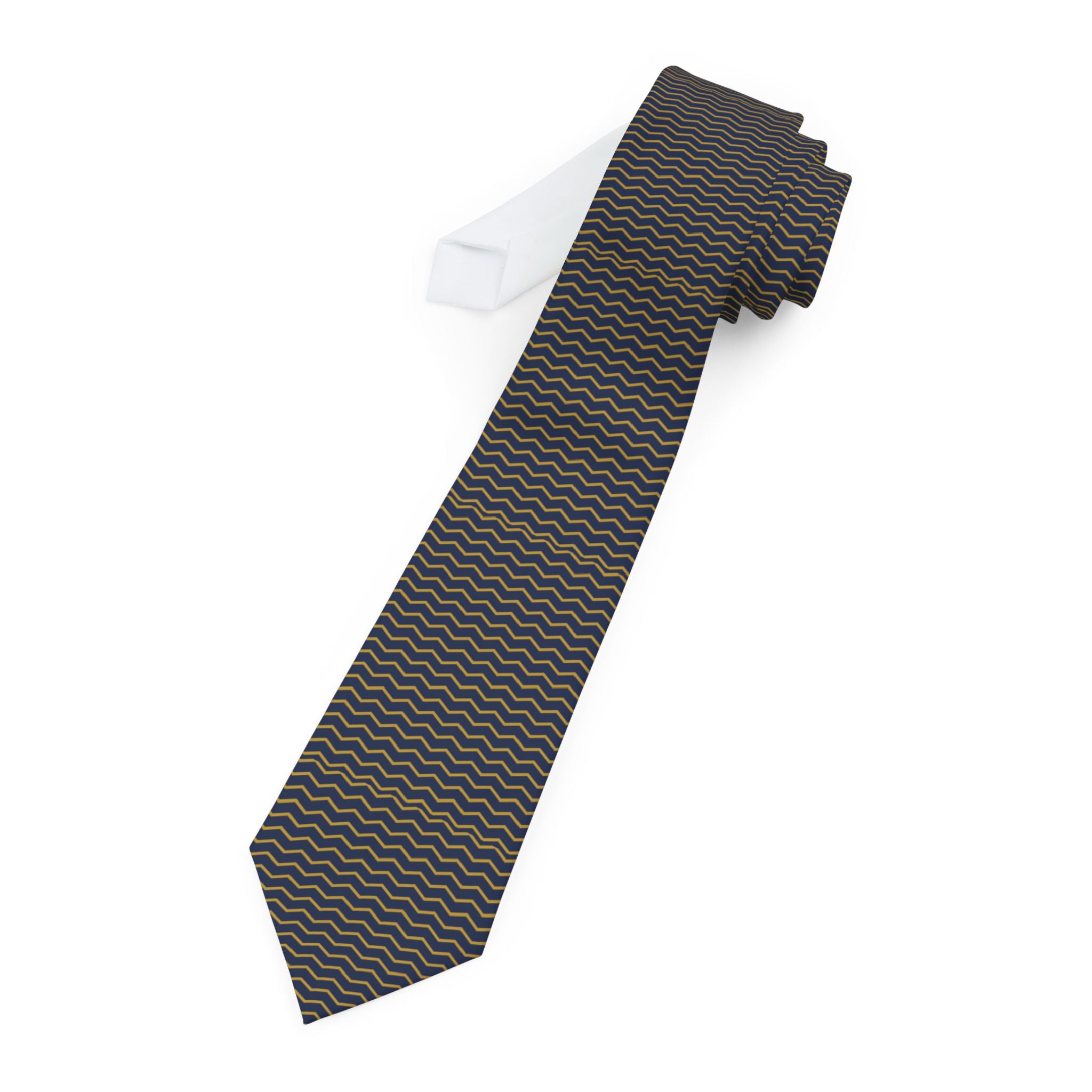 Seyne Talisman Tie - Navy Gold Chevron