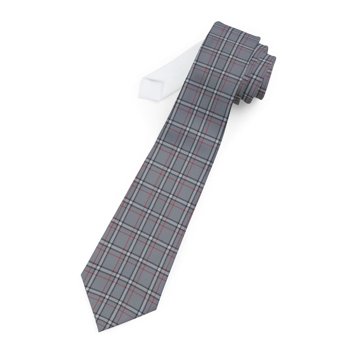 Branicki Satin Edition - Grey & Red Balmoral Check Tie