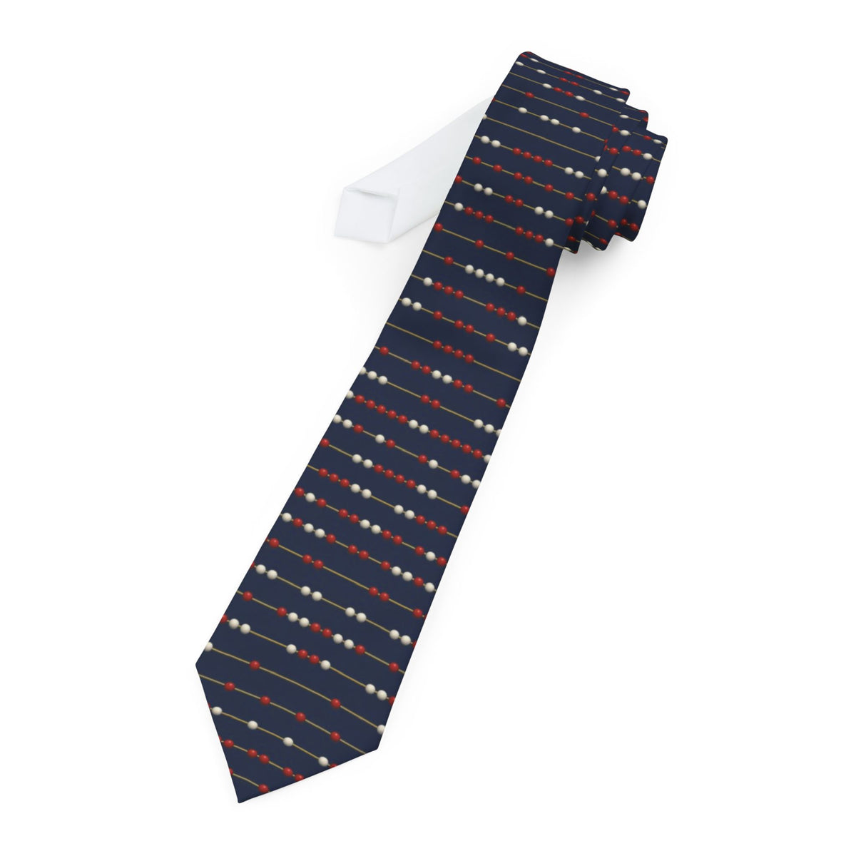 Ribbing Satin Edition - Navy & Gold Abacus Dot Tie