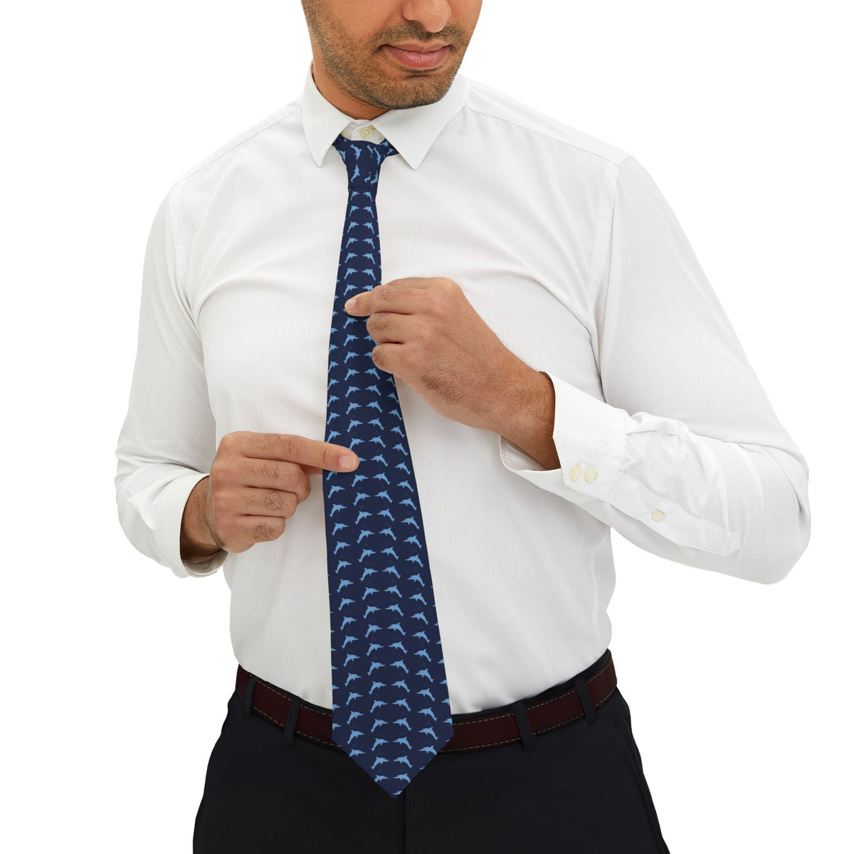 Bentheim Satin Edition - Navy & Sky Dolphin Tie