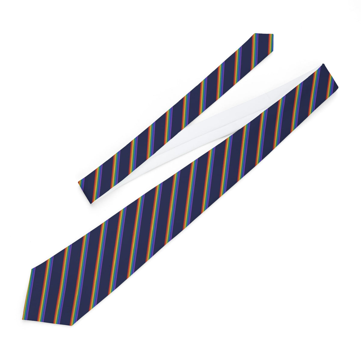 Stiernstedt Satin Edition - Navy Rainbow Stripe Tie