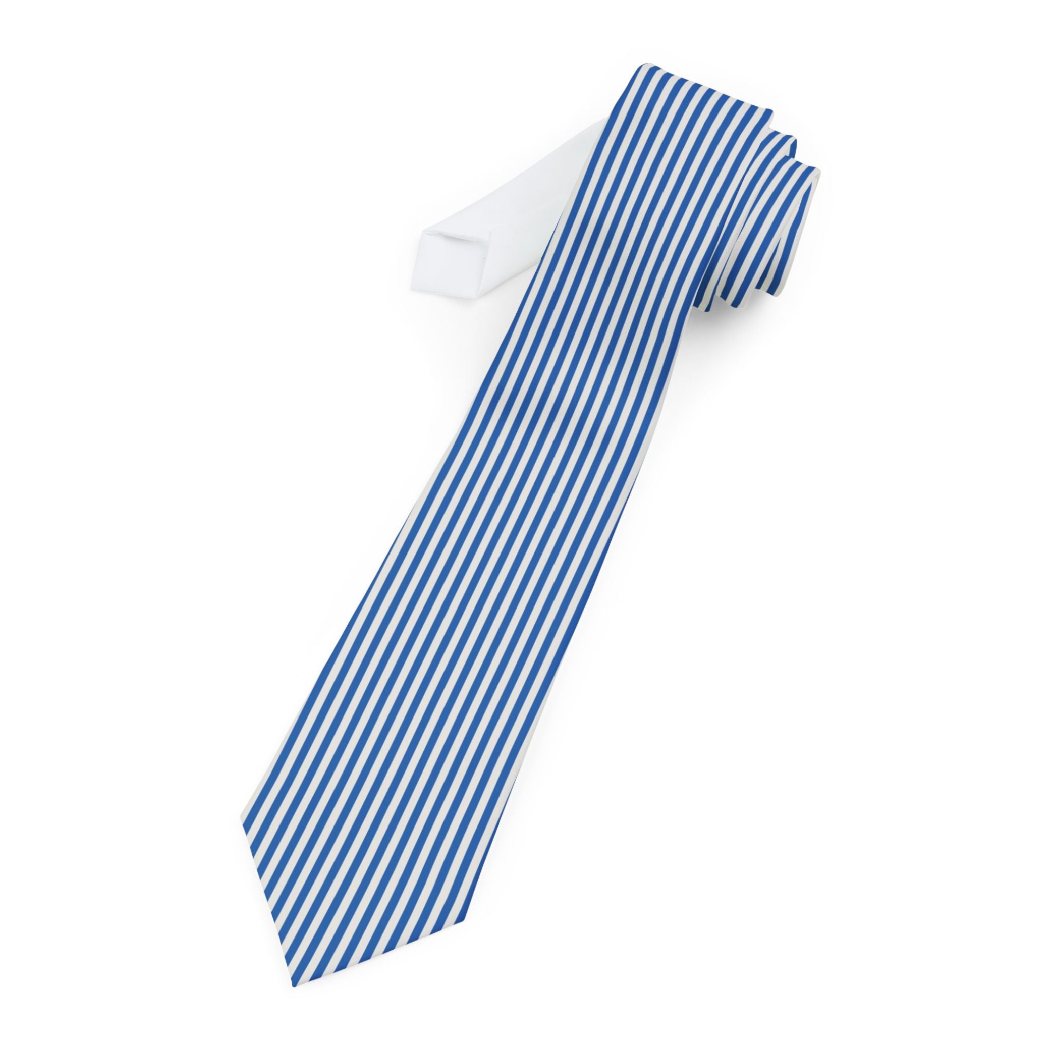 Evolene Talisman Tie - Azure White Bengal Stripe