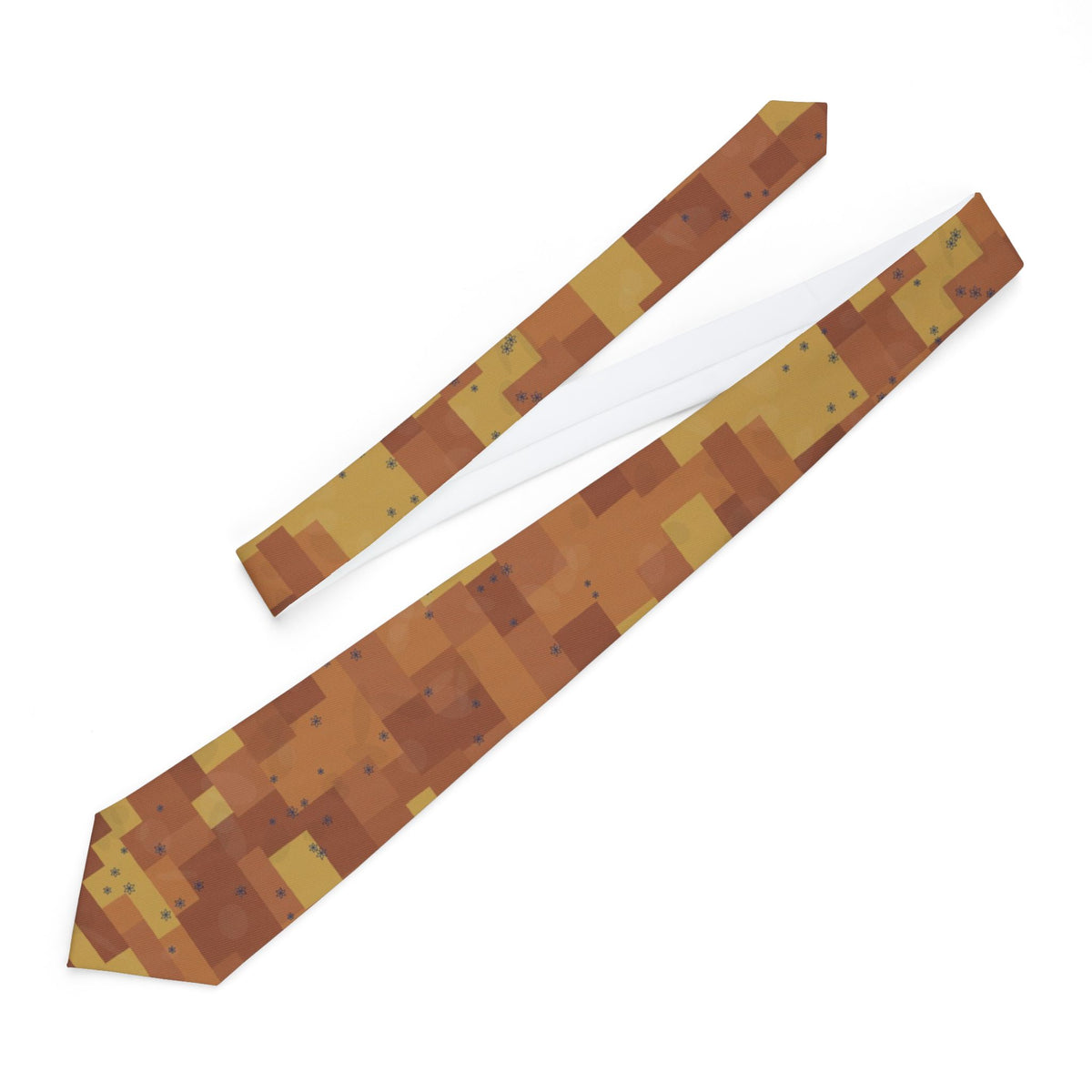 Lange Satin Edition - Rust & Saffron Kantha Stitch Tie