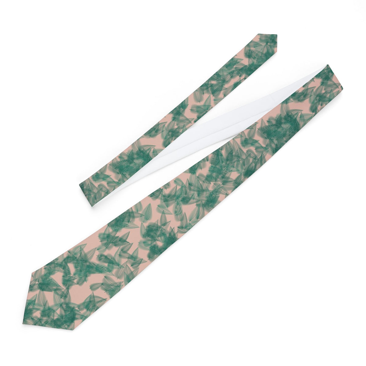 Kaas Satin Edition - Blush & Teal Palm Frond Tie