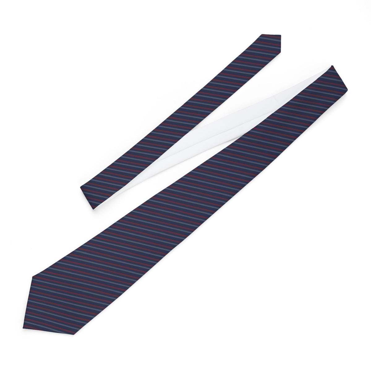 Kortenaer Satin Edition - Navy & Burgundy Regimental Stripe Tie