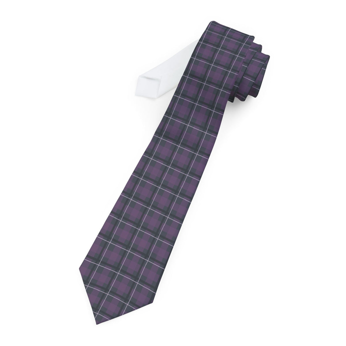 Schonengrund Talisman Tie - Gray Plum Bold Tartan
