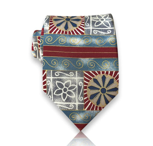 Fregoso - Art Deco Mosaic Silk Tie – Vintage Charm Meets Artistic Expression