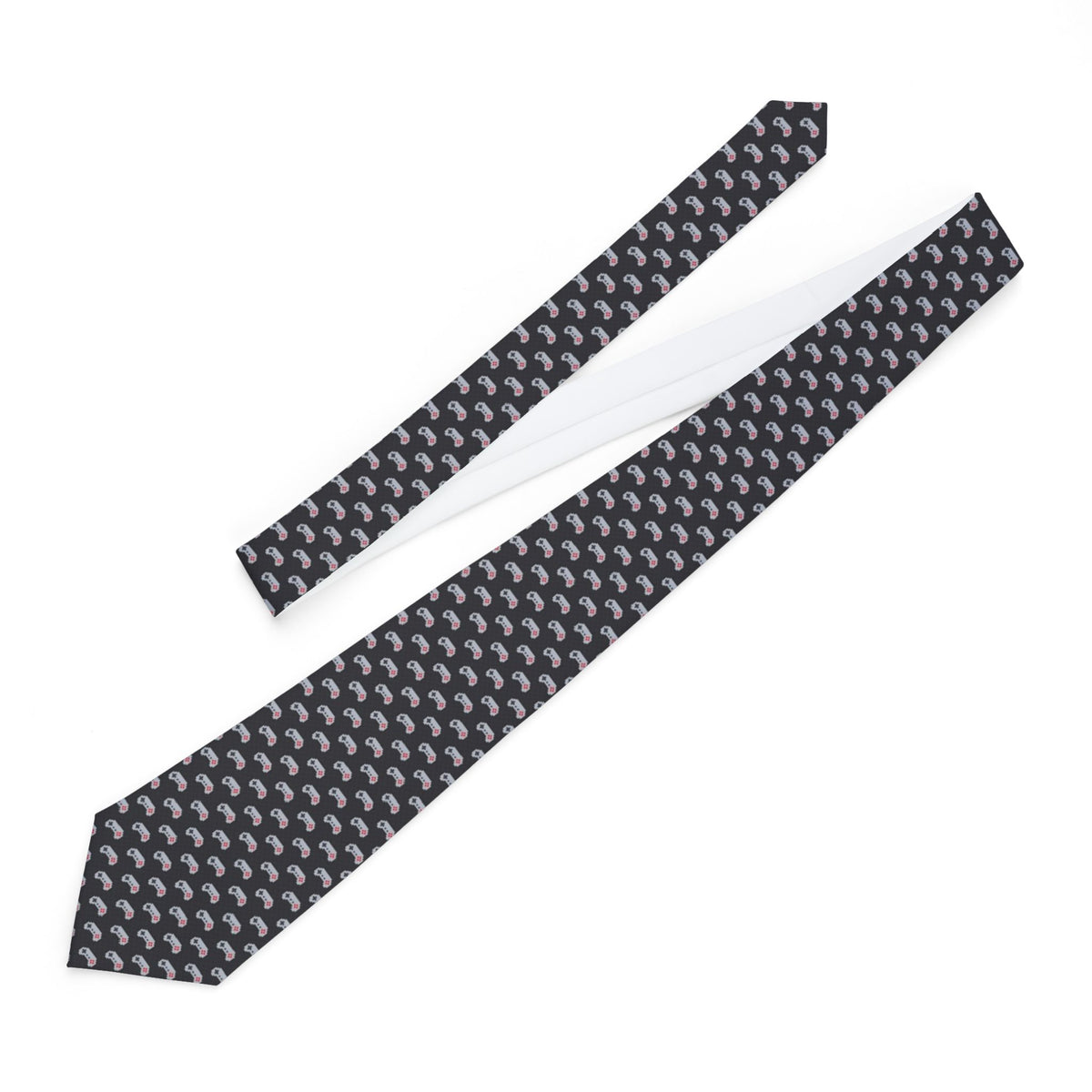 Ordelaffi Satin Edition - Black & Grey Pixel Gamepad Tie – view 2