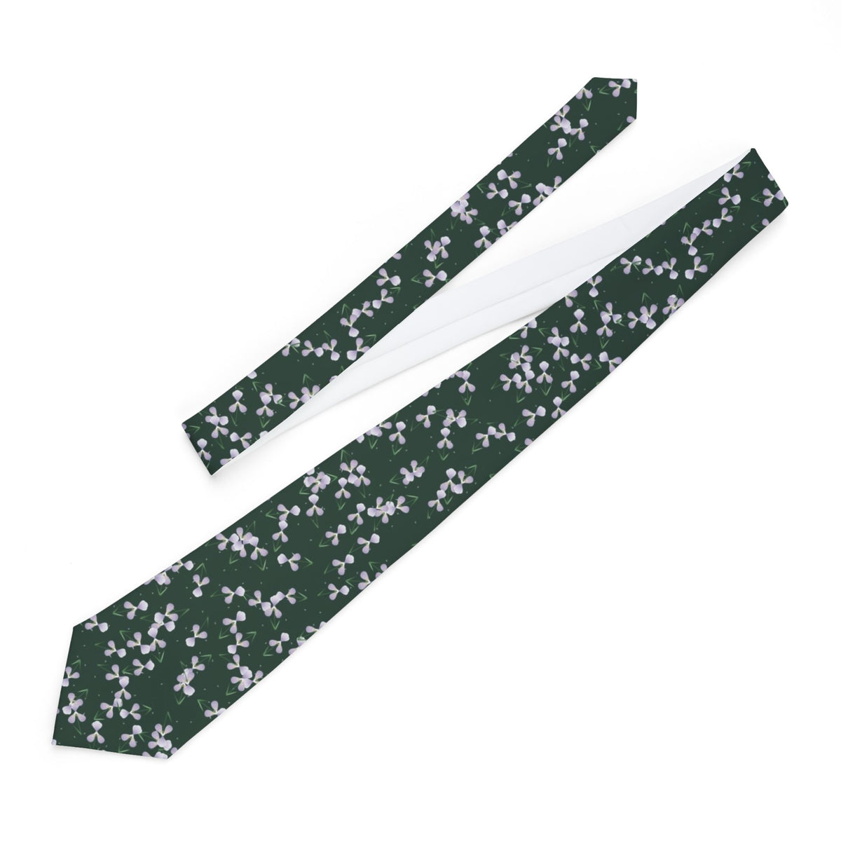 Krasinski Satin Edition - Forest Green & White Iris Tie