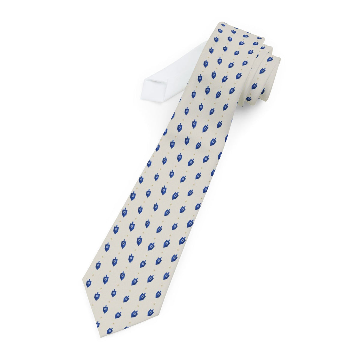 Hamilton Satin Edition - Ivory & Blue Dreidel Tie