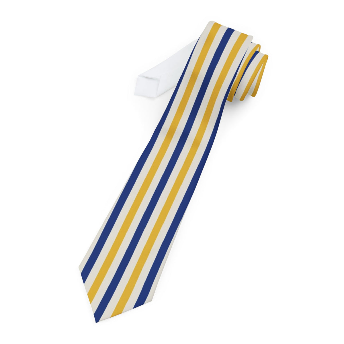 Isenburg Satin Edition - Navy & Yellow Cabana Stripe Tie