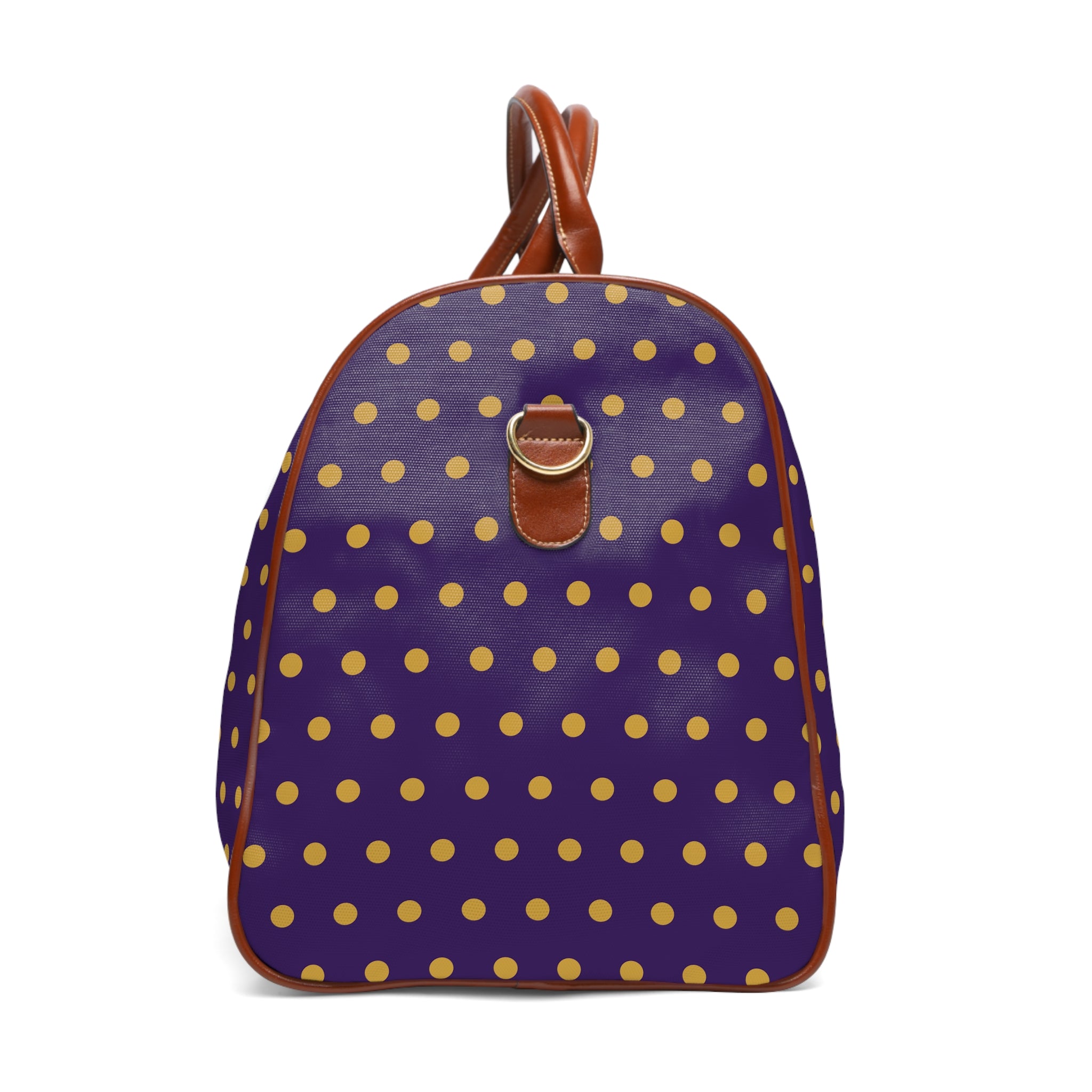 Yartelle - Purple Gold Polka Dot Travel Bag