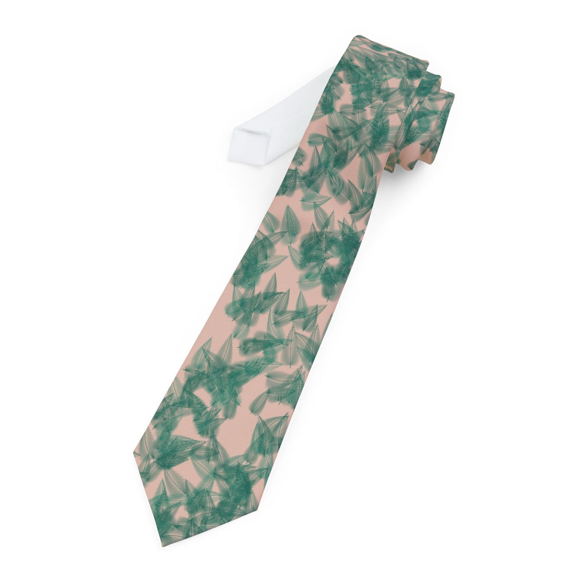 Kaas Satin Edition - Blush & Teal Palm Frond Tie