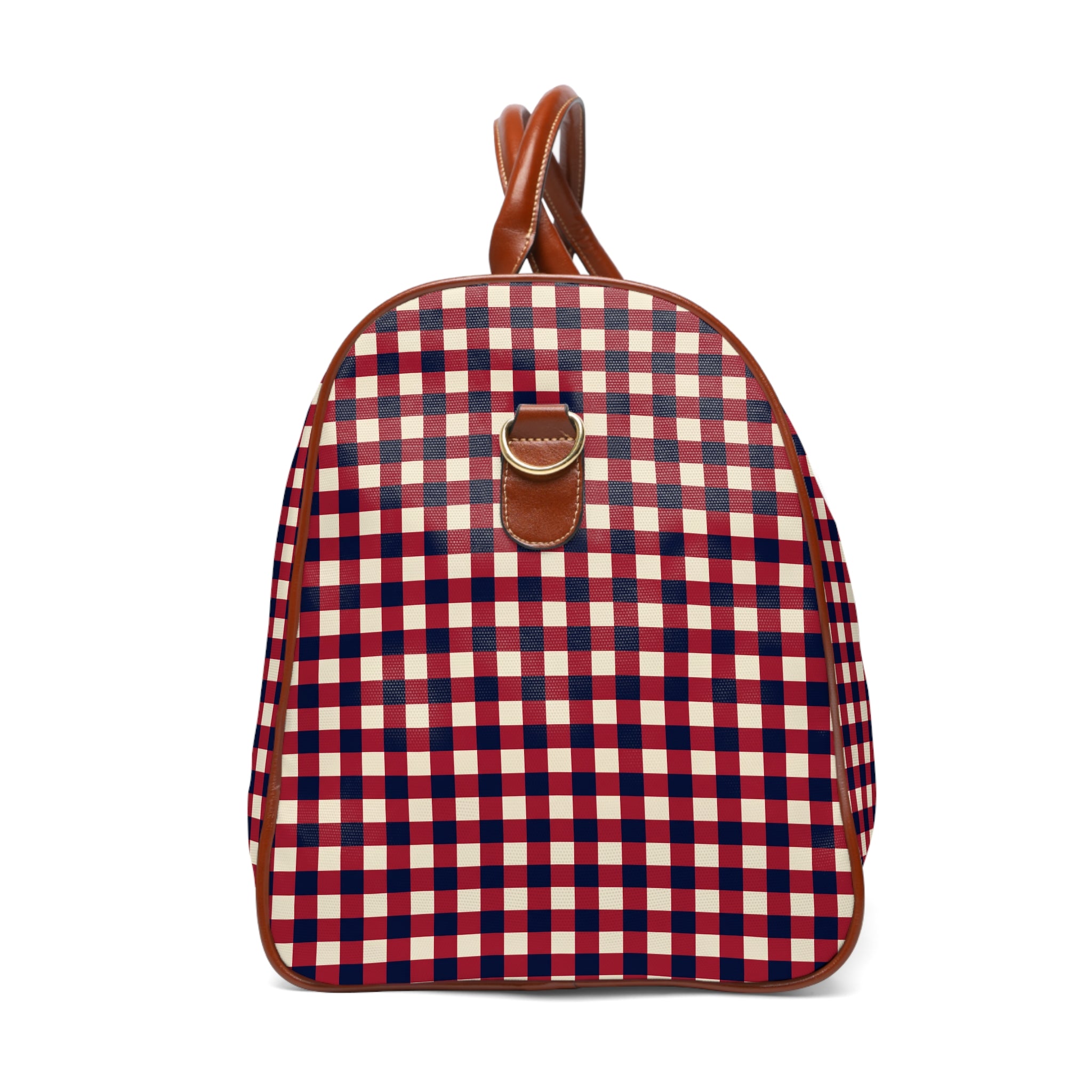 Harfleur - Navy Red Gingham Check Travel Bag