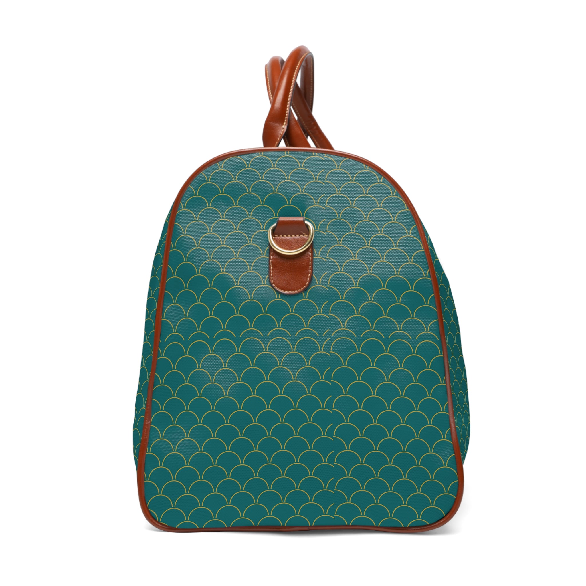 Larche - Teal Gold Scallop Crest Travel Bag