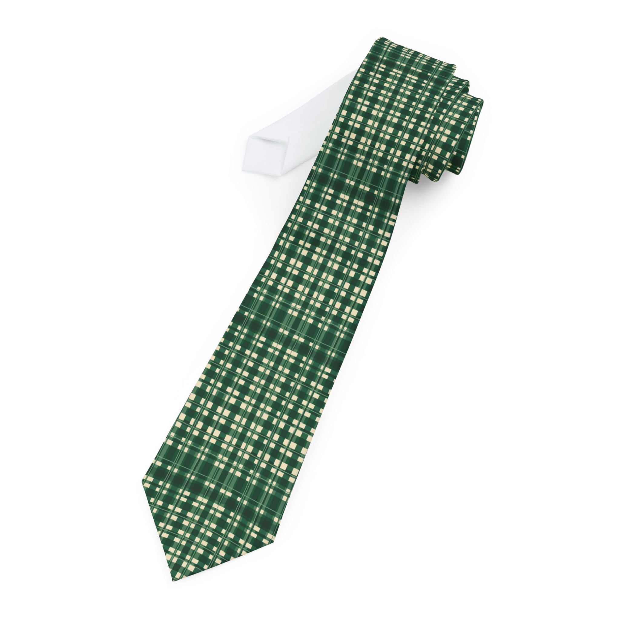Chambord Talisman Tie - Forest Cream Tartan