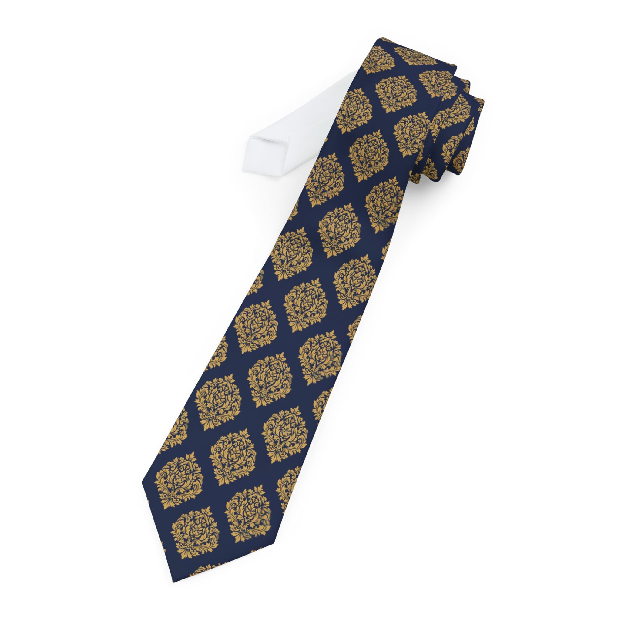 Angera Talisman Tie - Gold Baroque Damask