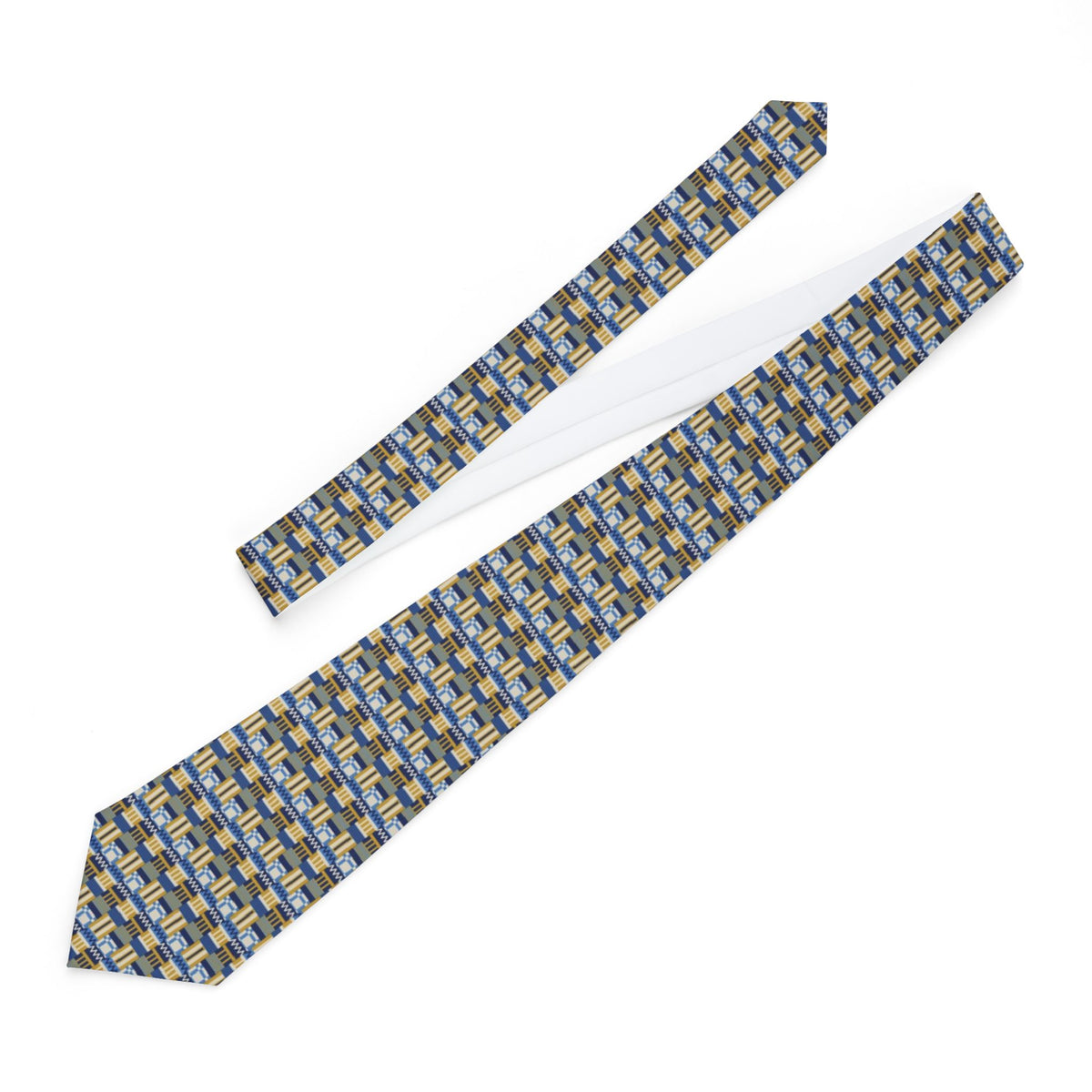 Ulfstand Satin Edition - Navy, Gold & Sky Kente Weave Tie