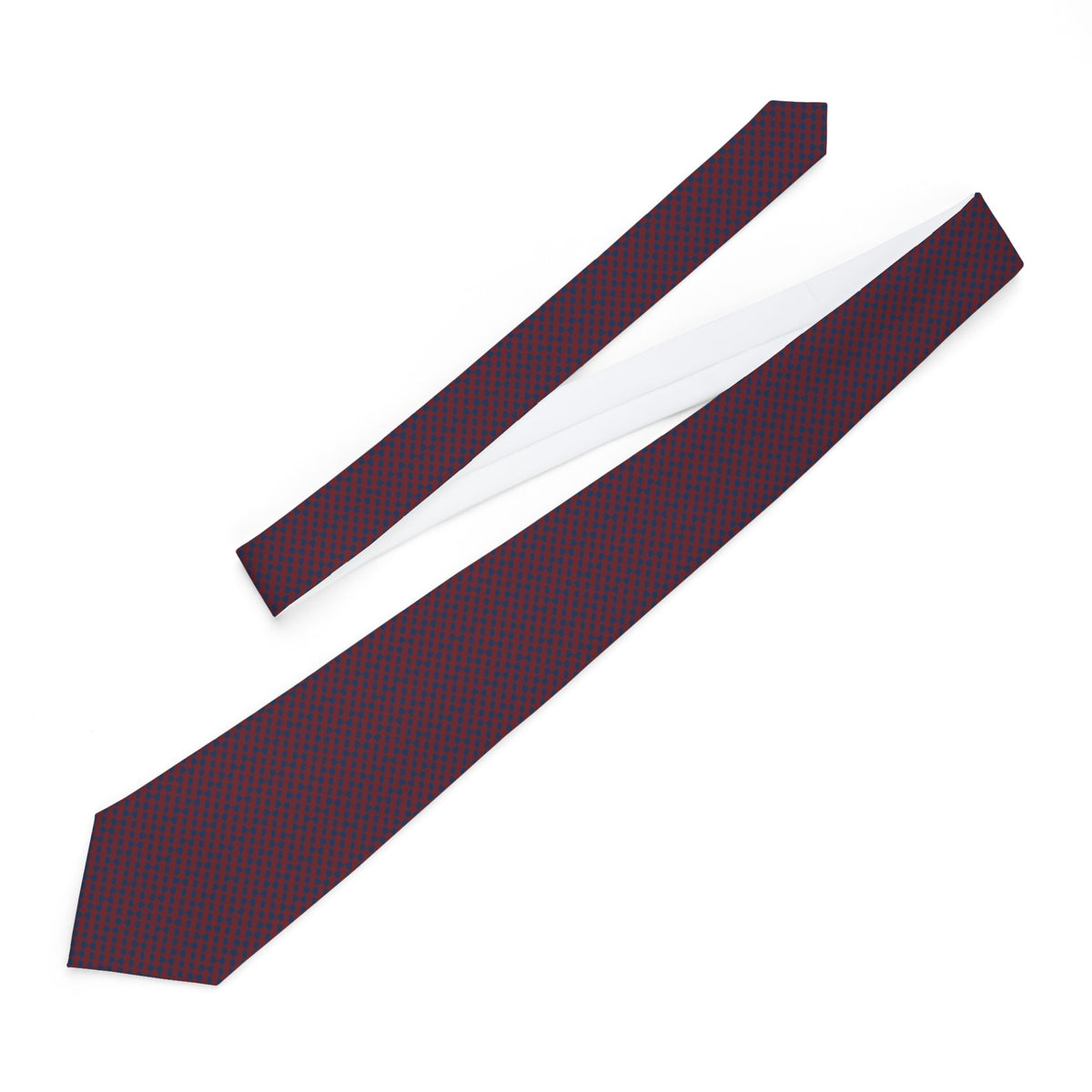 Weinfelden Talisman Tie - Navy Burgundy Houndstooth