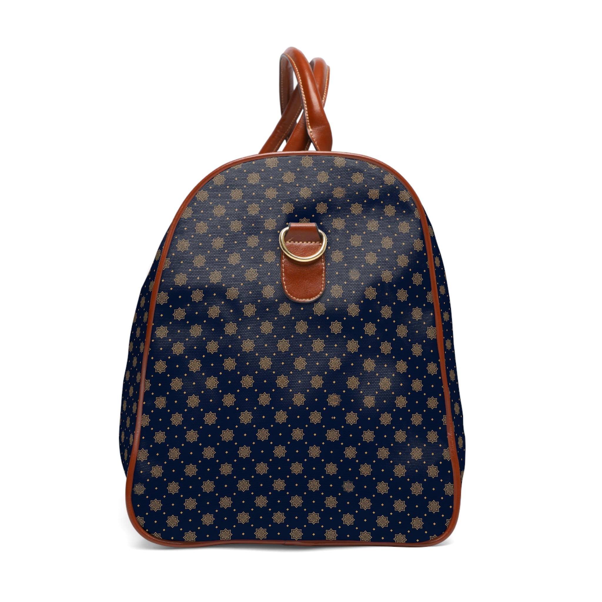 Obernai - Navy Gold Medallion Grid Travel Bag