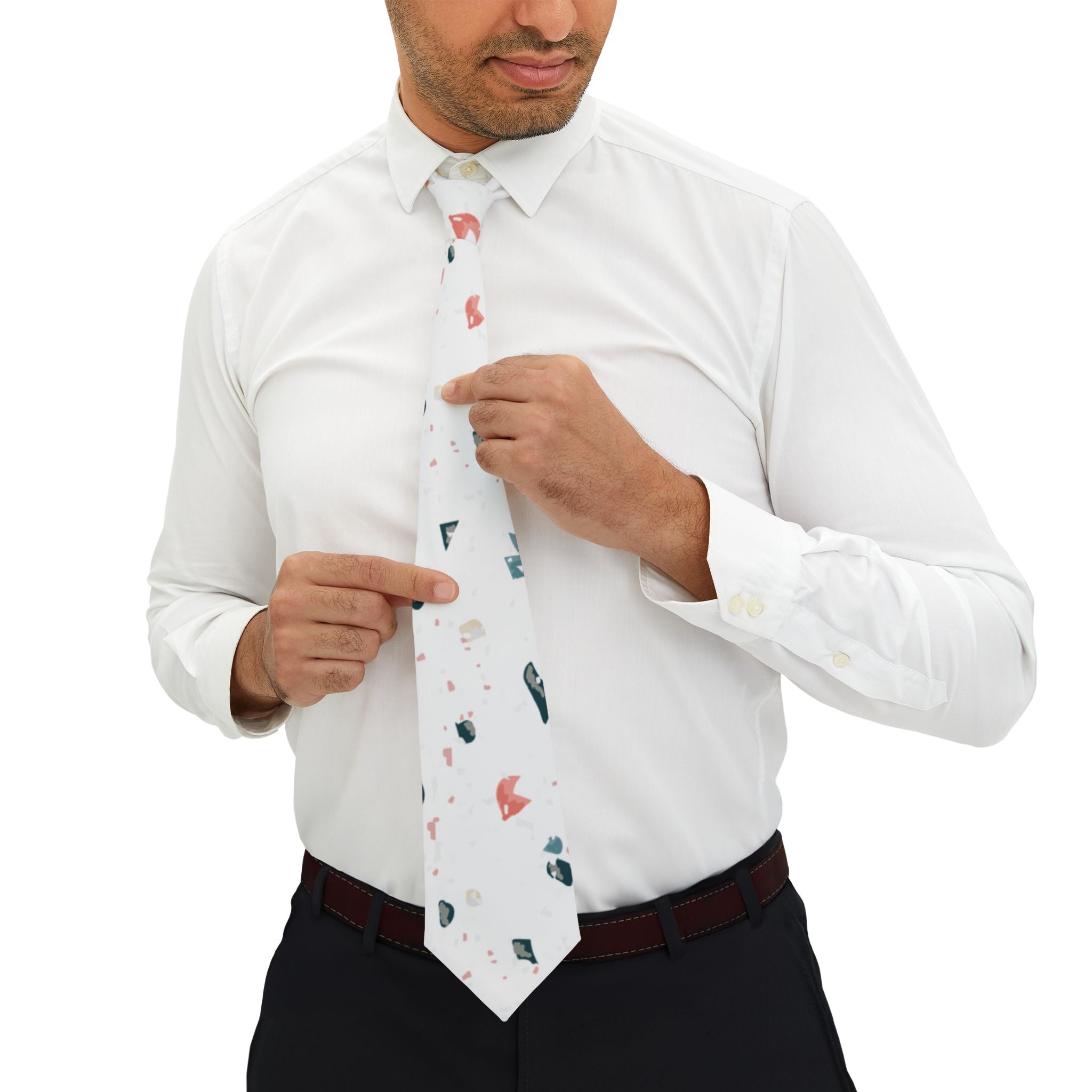 Solís Talisman Tie - Minimal Terrazzo Echo