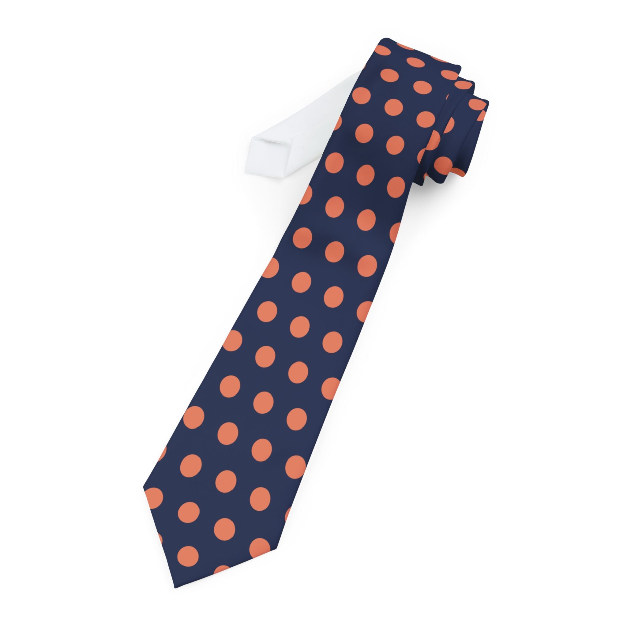Vernazza Talisman Tie - Navy Coral Bold Dot
