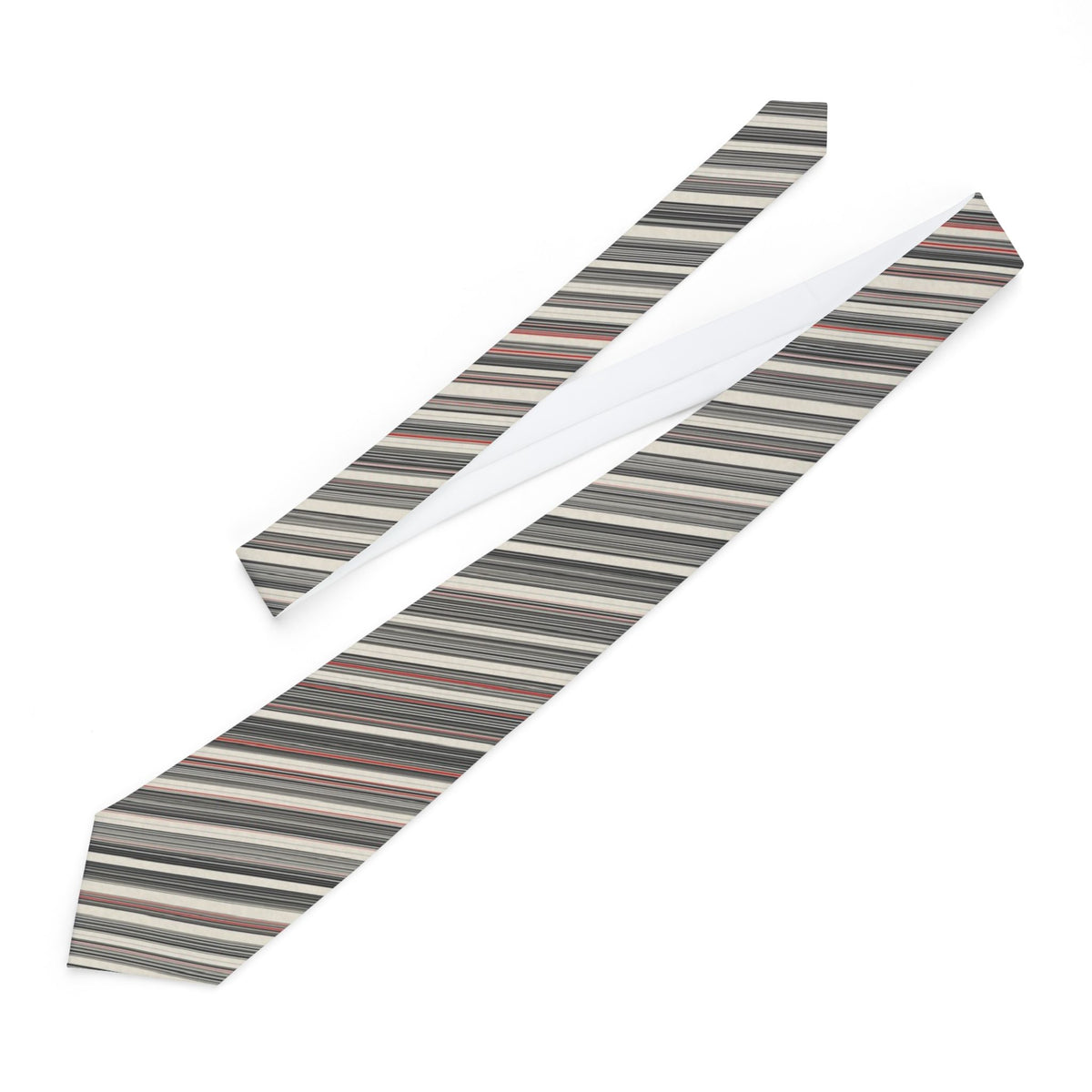 Gyldenlove Satin Edition - Ivory & Black Barcode Stripe Tie