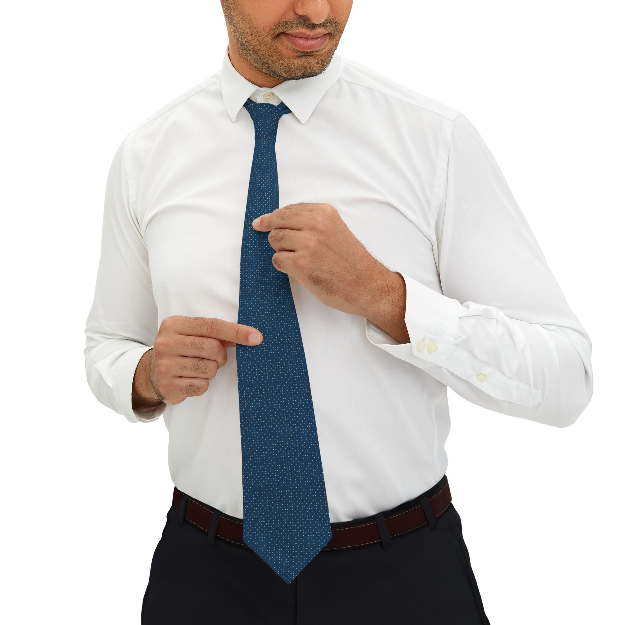 Arvier Talisman Tie - Ocean Ivory Pin Dot
