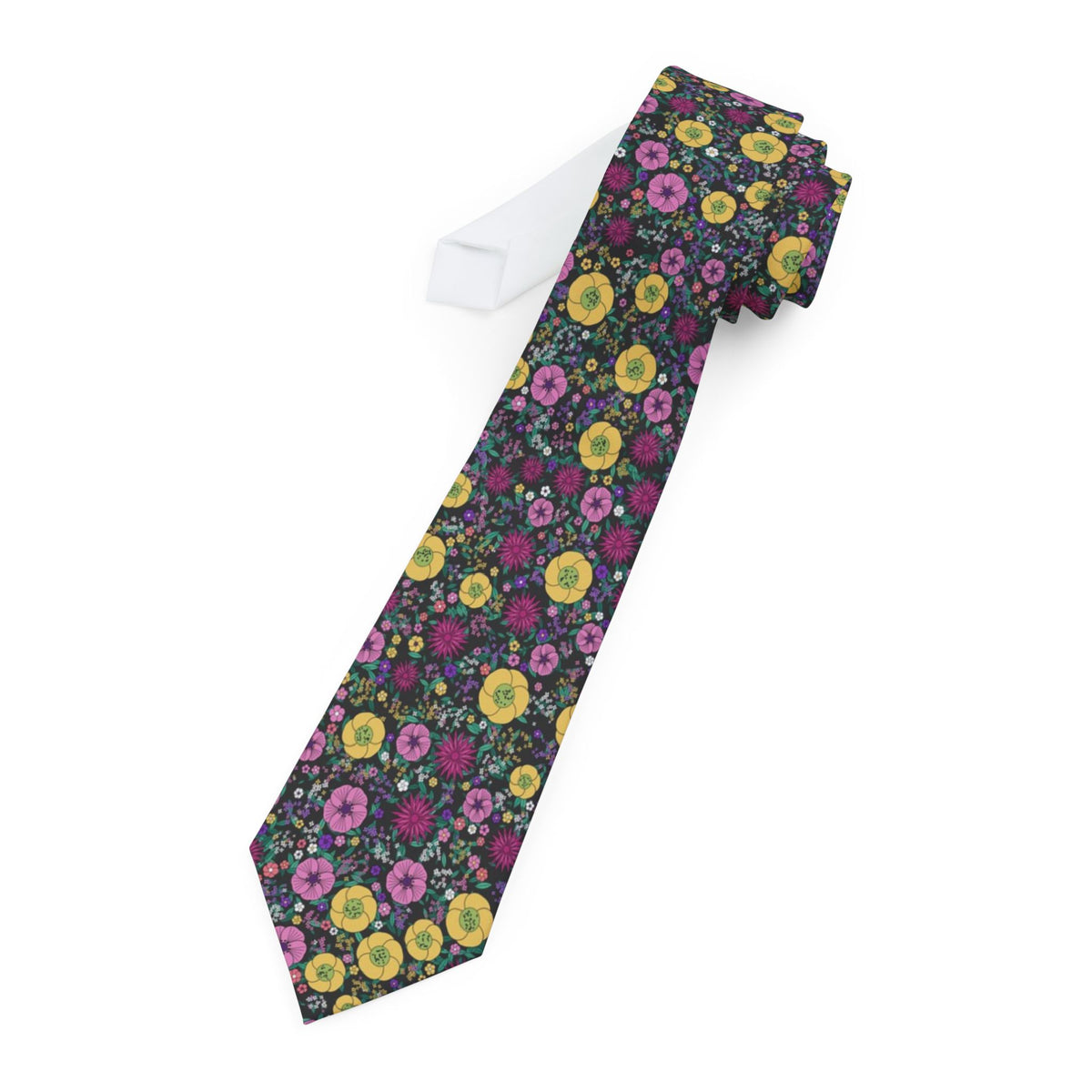 Schimmelmann Satin Edition - Black & Fuchsia Blooming Garden Tie