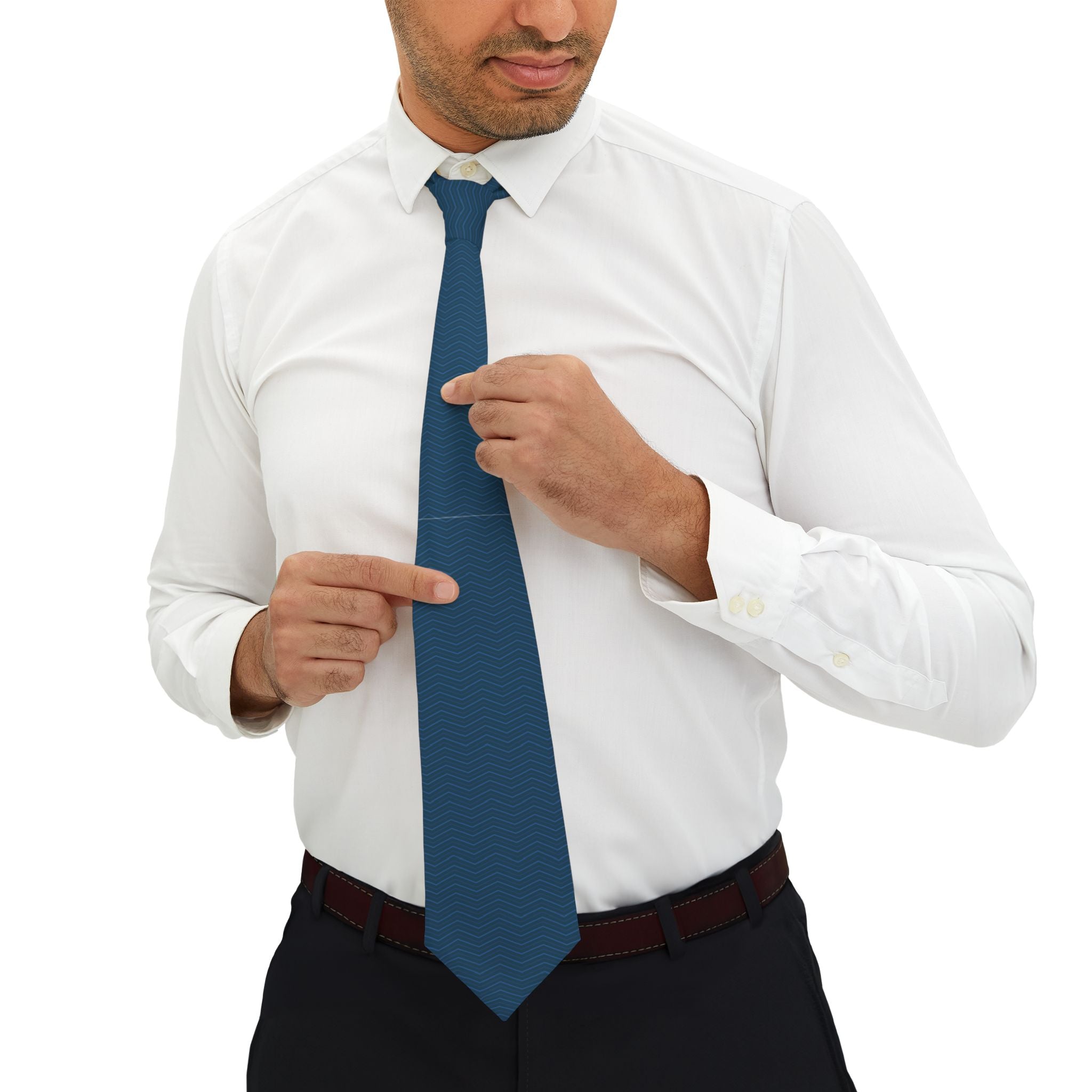 Sappada Talisman Tie - Ocean Blue Chevron