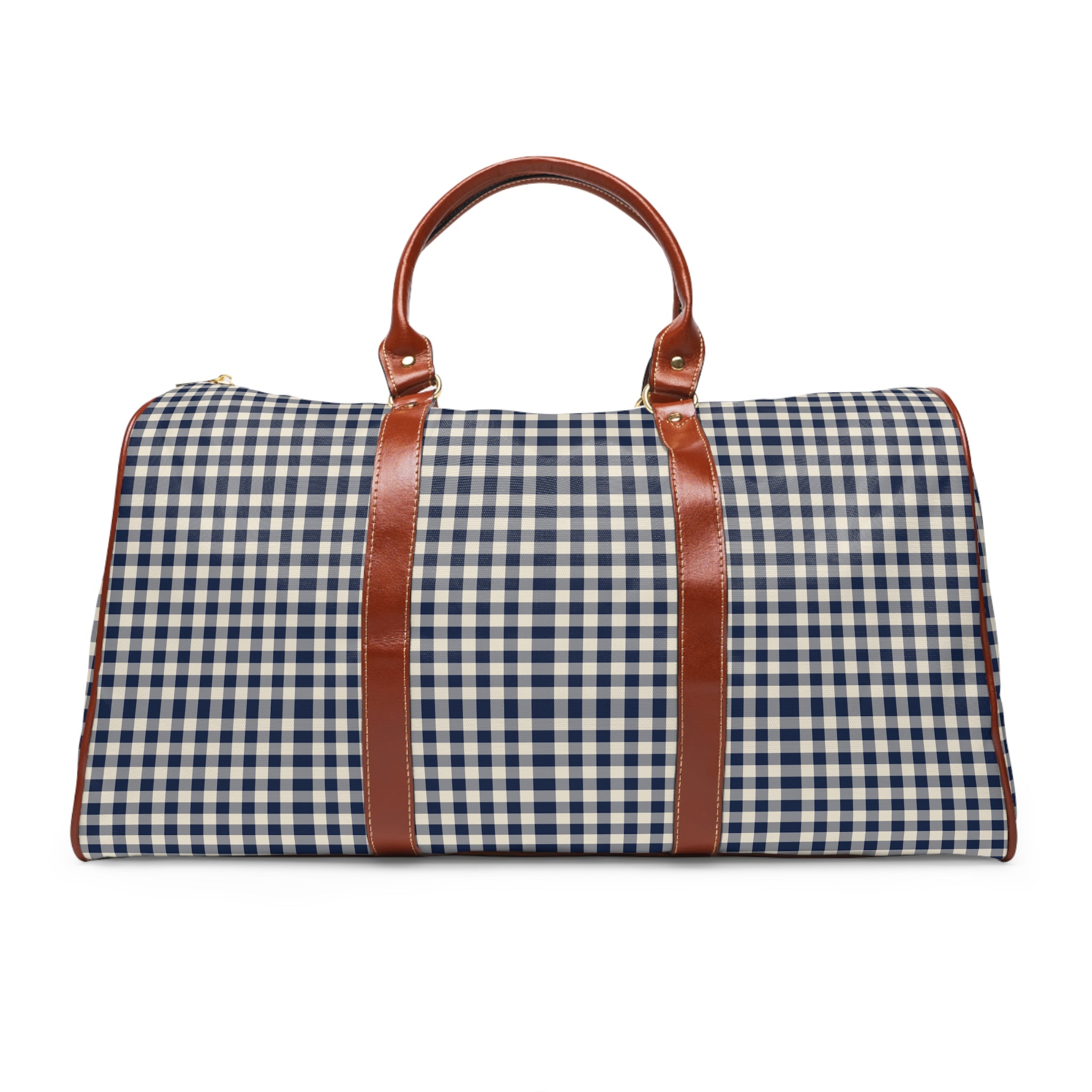 Ilonse - Cream Navy Gingham Travel Bag