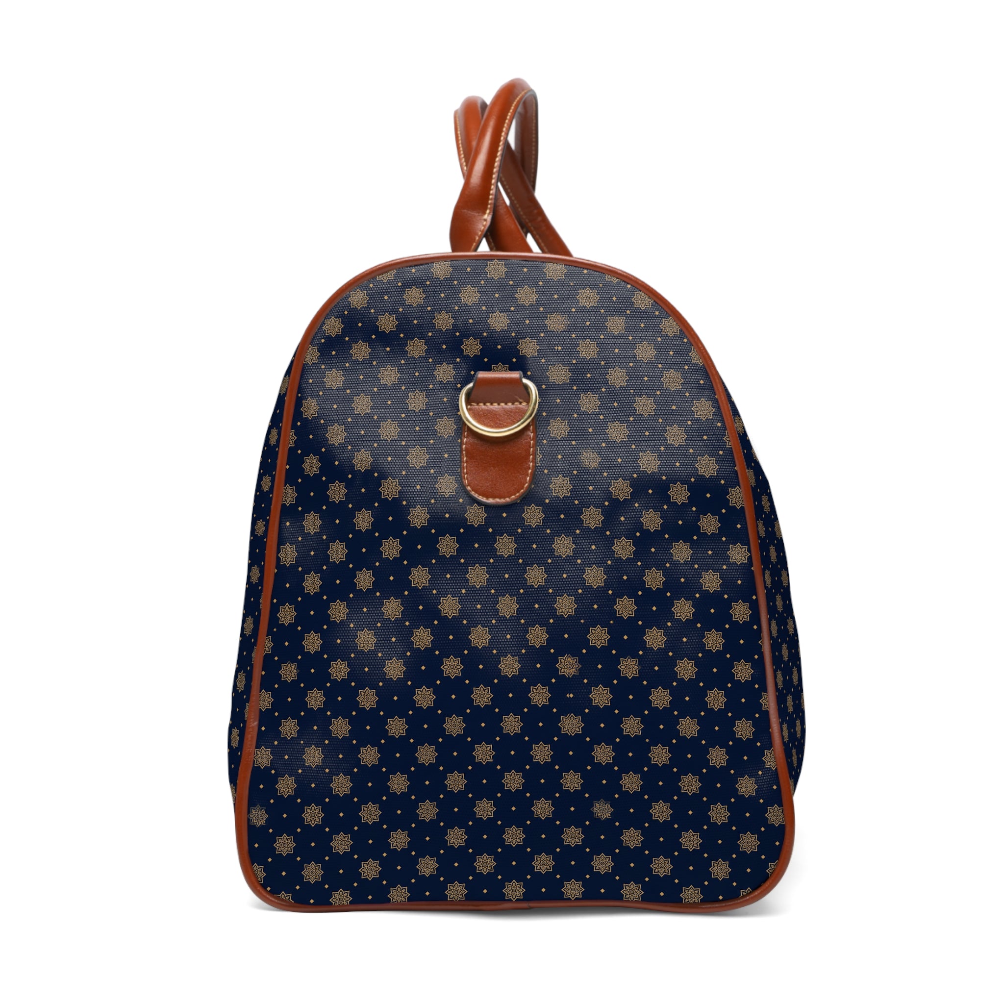 Obernai - Navy Gold Medallion Grid Travel Bag