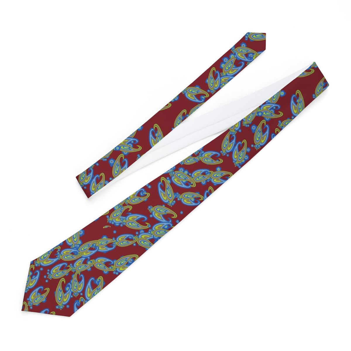 Martinengo Satin Edition - Red & Lime Crowned Paisley Tie