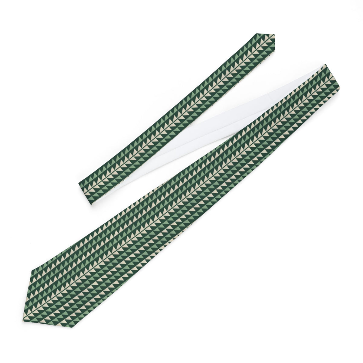 Draskovich Satin Edition - Forest & Cream Sawtooth Tie