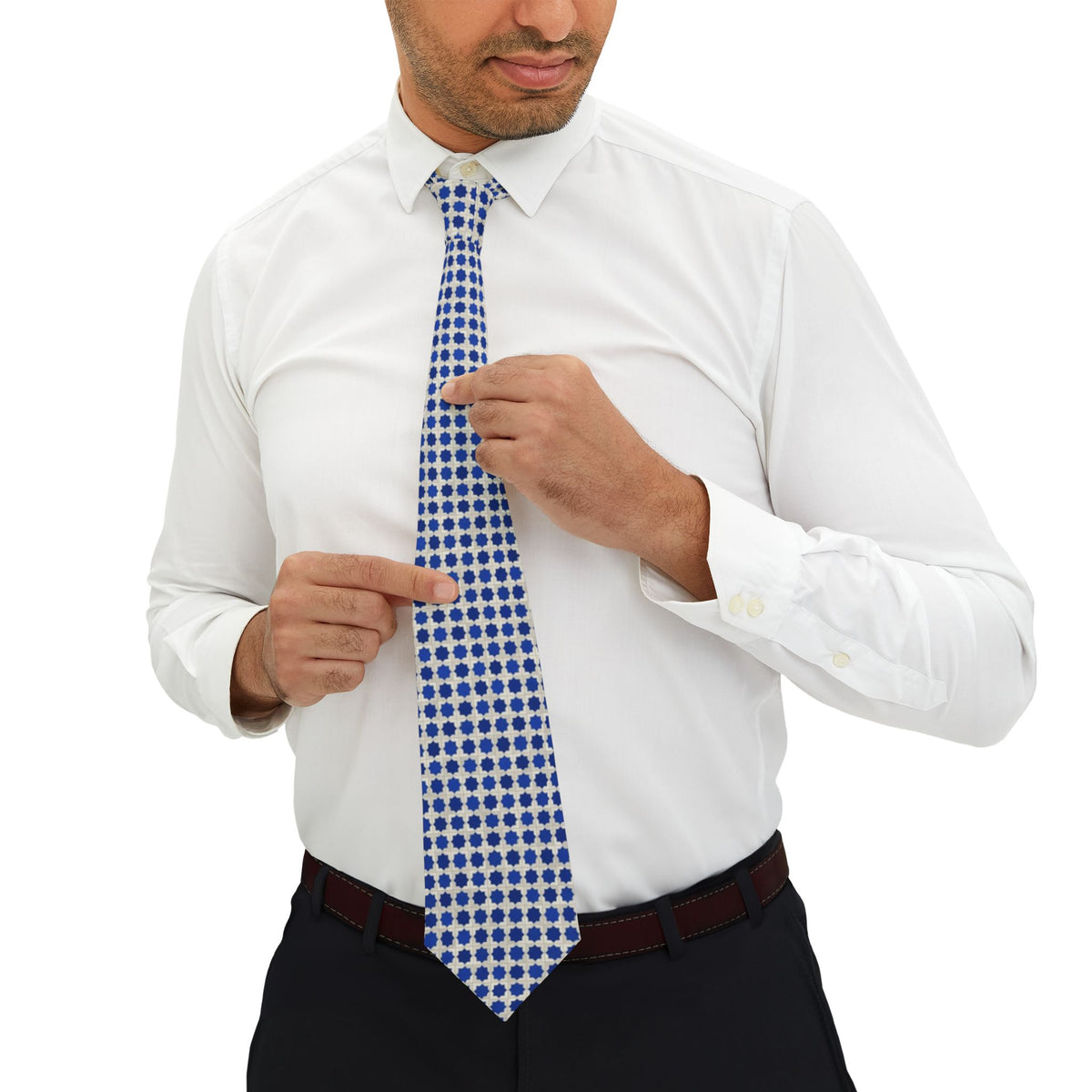 Kaalund Satin Edition - Cobalt & Ivory Zellige Tile Tie